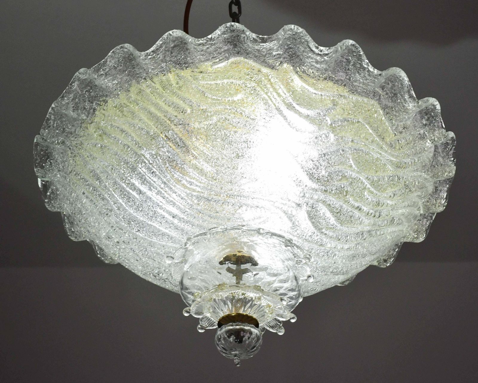 "The Crown" Charming Italian Murano Glass Ceiling Fixture, Murano, 1970 photo furniture