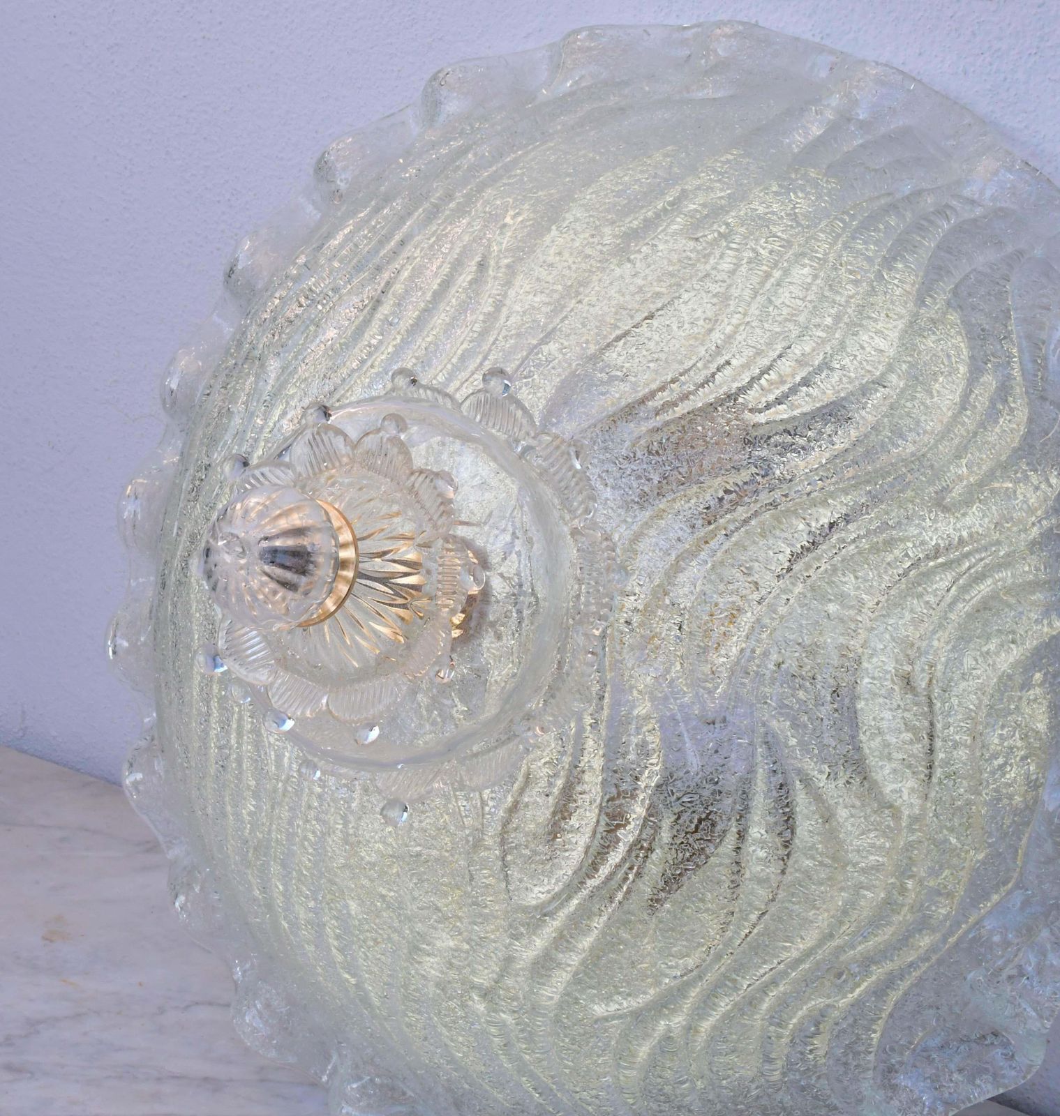 "The Crown" Charming Italian Murano Glass Ceiling Fixture, Murano, 1970 photo Lighting