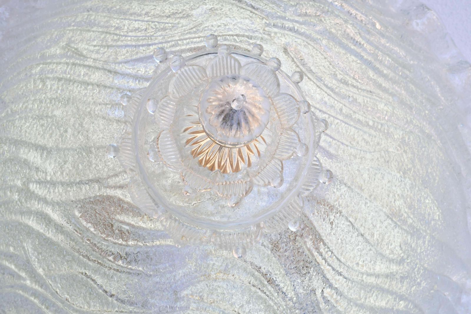 "The Crown" Charming Italian Murano Glass Ceiling Fixture, Murano, 1970 photo vinterior
