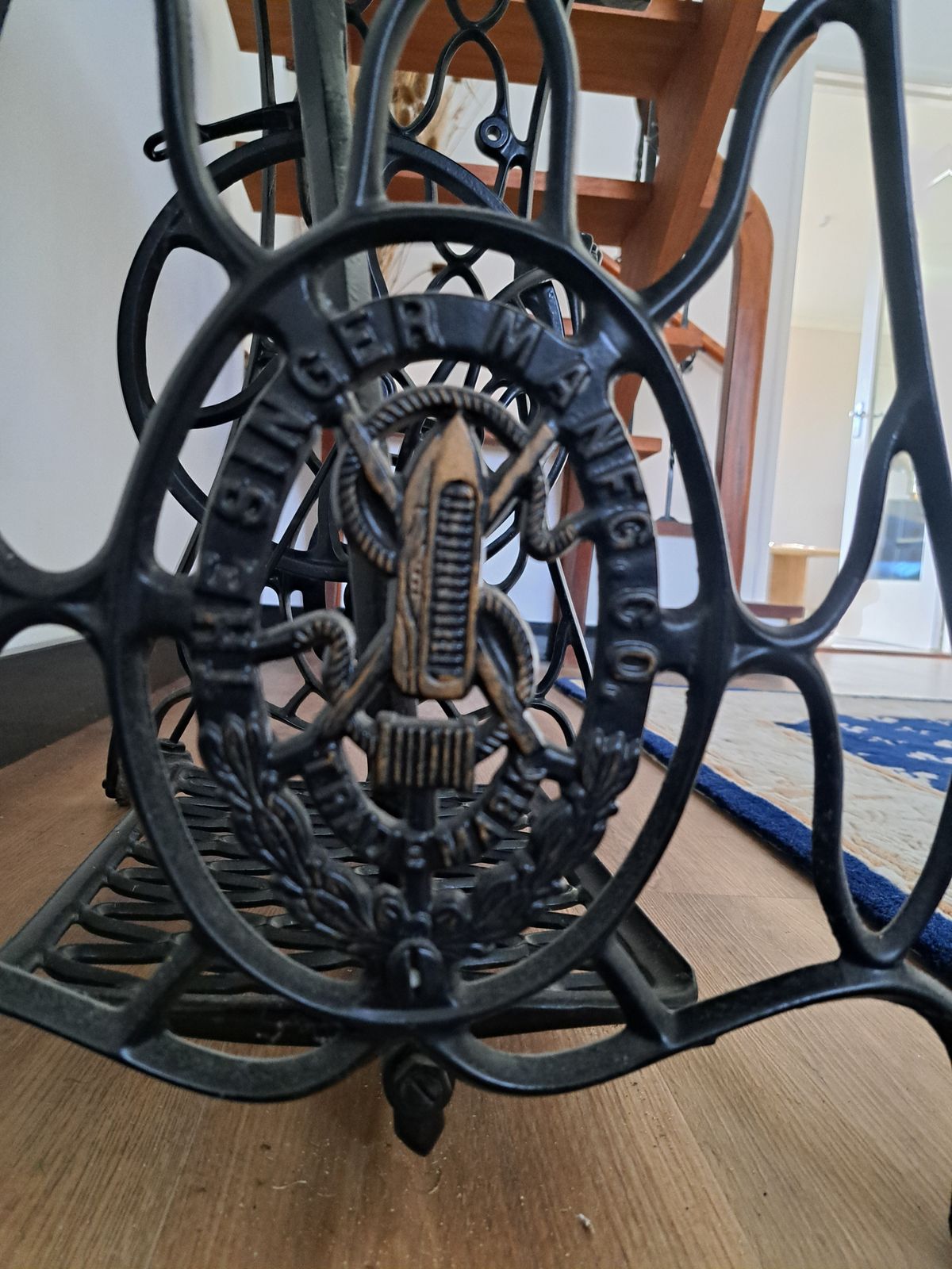 Garden/Balcony Table,Cast Iron Treadle Base,Granite Top. photo 550.0