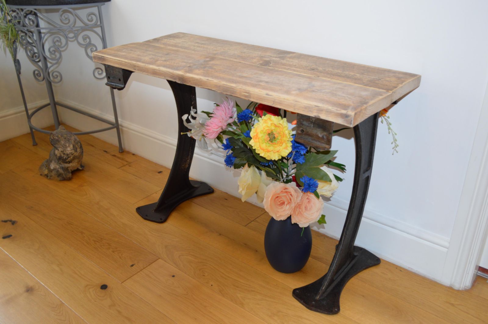 Industrial Table,  Ex Post Office Sorting Room  With Heavy Metal Support Legs