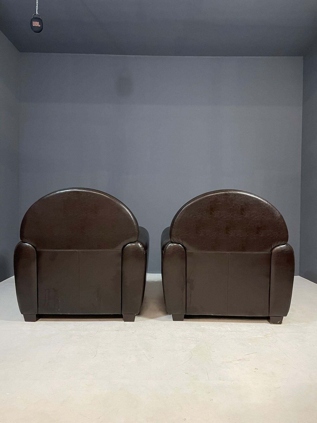 Pair Of Leather Armchairs In French Art Deco Style, 1970s photo vinterior