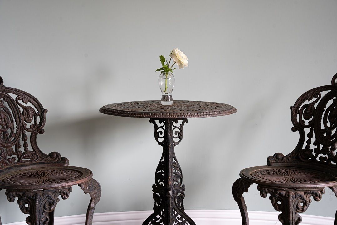 Cast Iron Coalbrookdale Style Garden Patio Set photo vintage