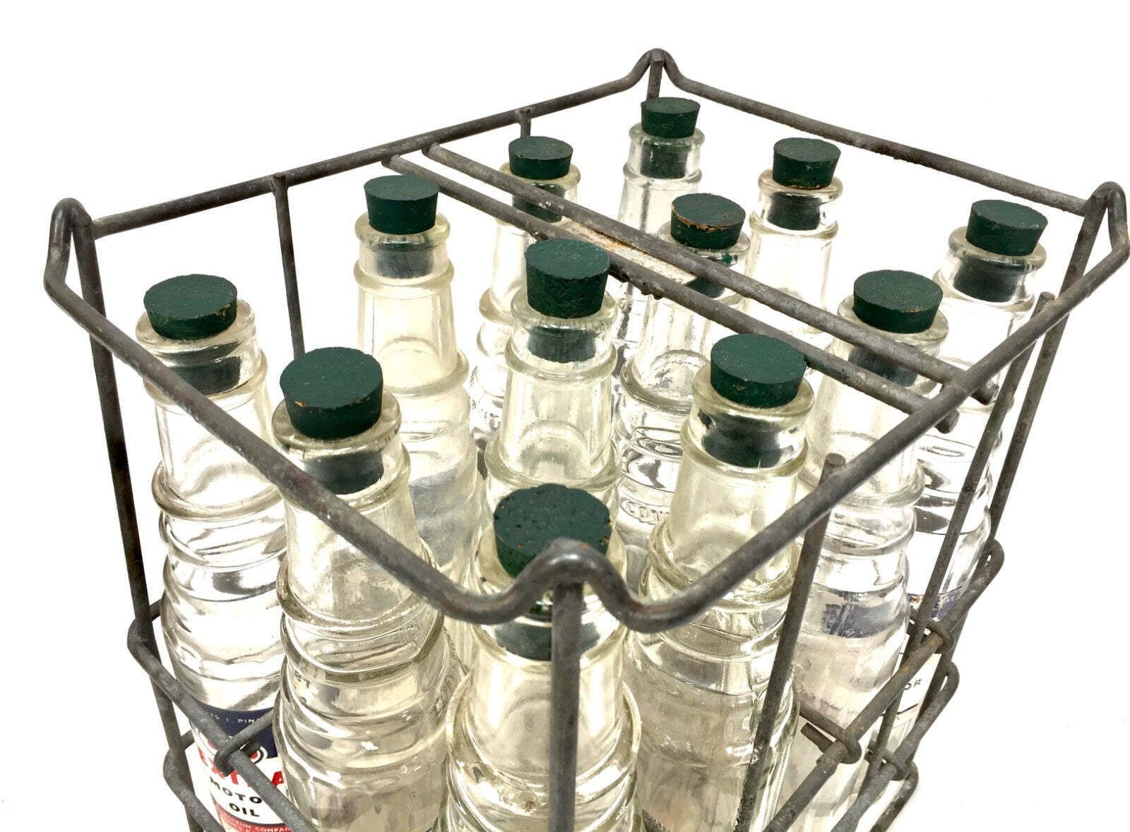 Antique Advertising Esso Extra Motor Oil Pint Bottles In Original Crate C.1940 photo vinterior