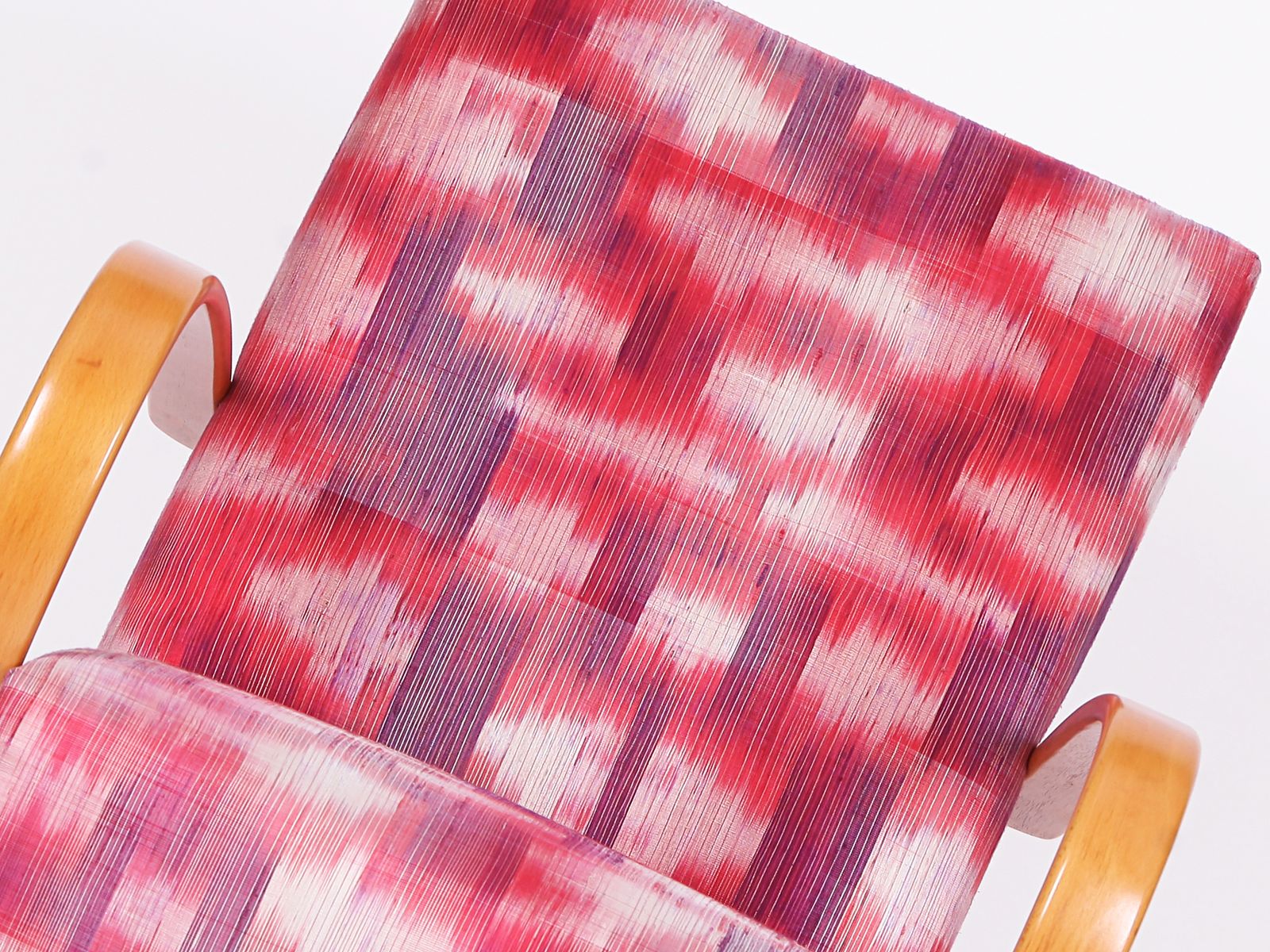 Restored 1950s Jindrich Halabala Armchair In Handwoven Thai Silk photo buy