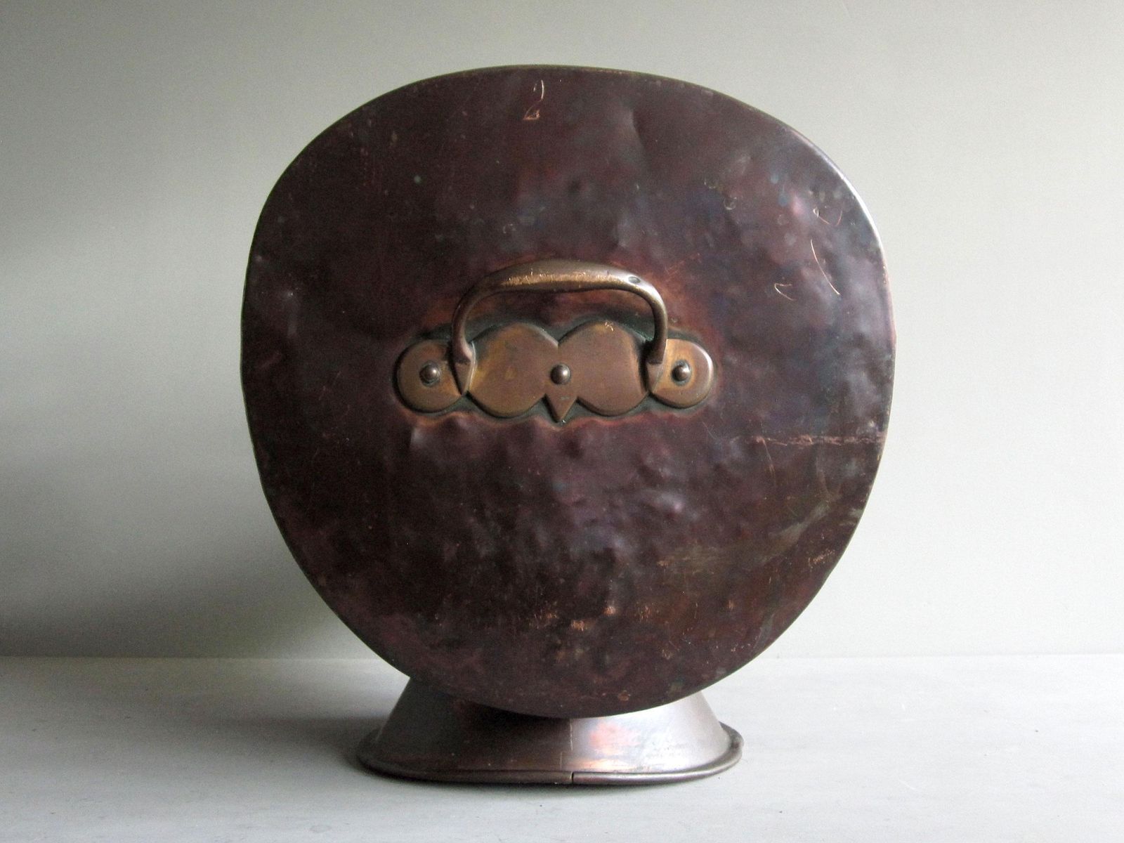 Antique Large Copper Helmet Shaped Scuttle Bucket photo for sale