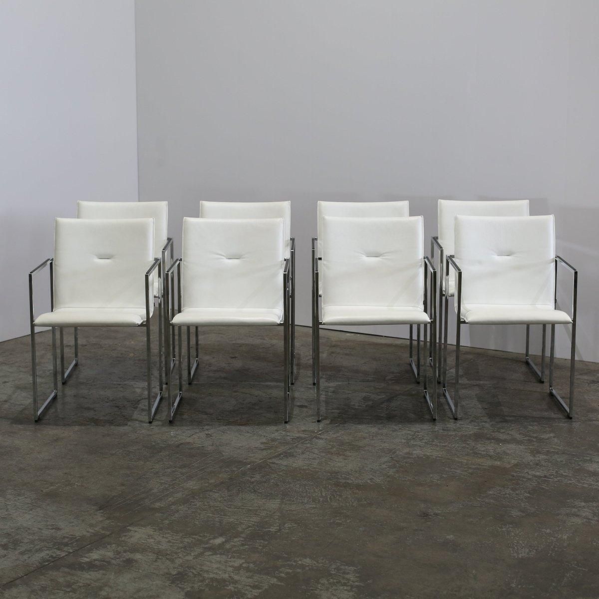 Furniture Arco Frame Chairs By Burkhard Vogtherr, Set Of Eight photo