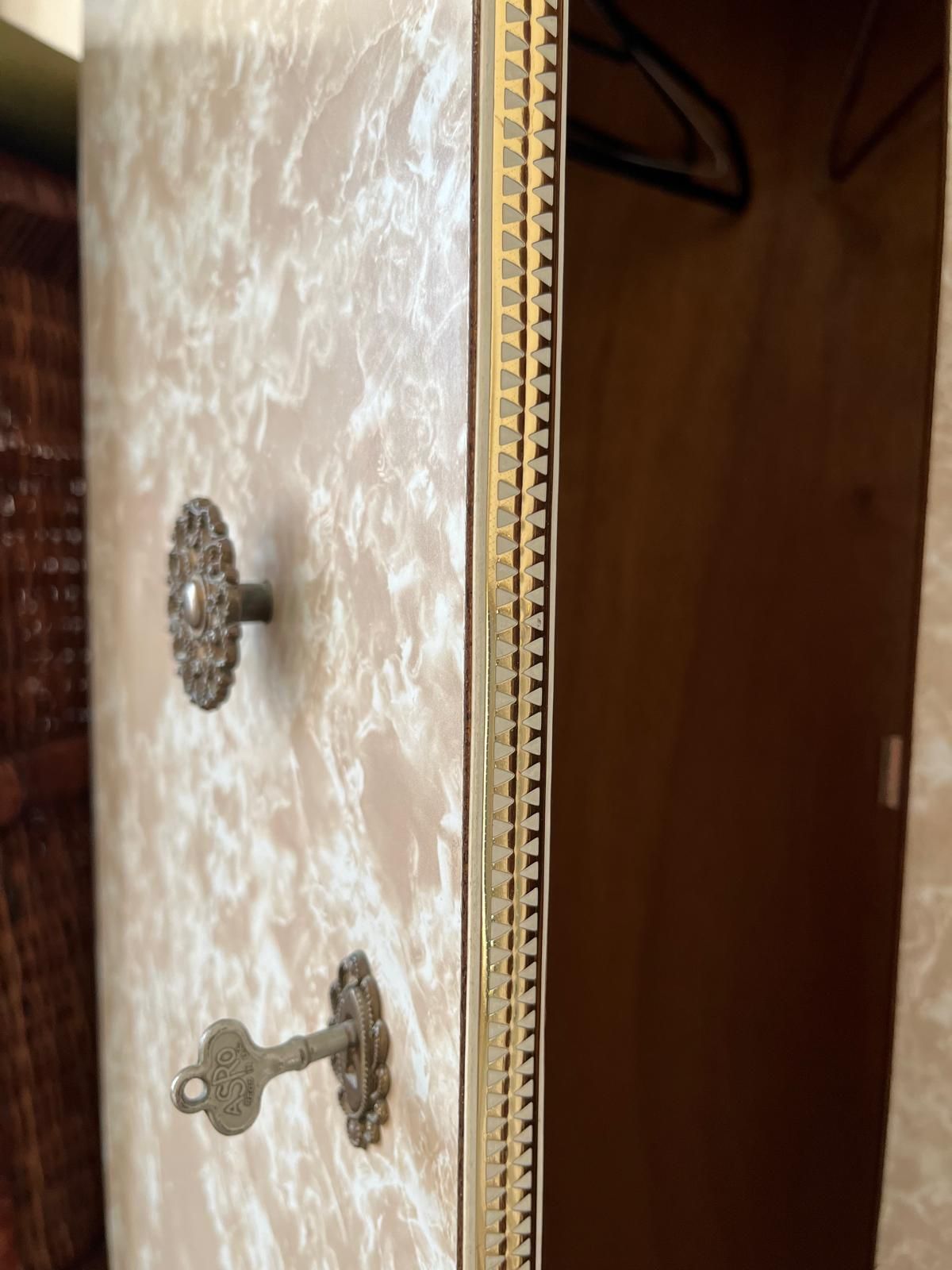 1950 Lockable Wardrobe With Decorative Details photo Furniture