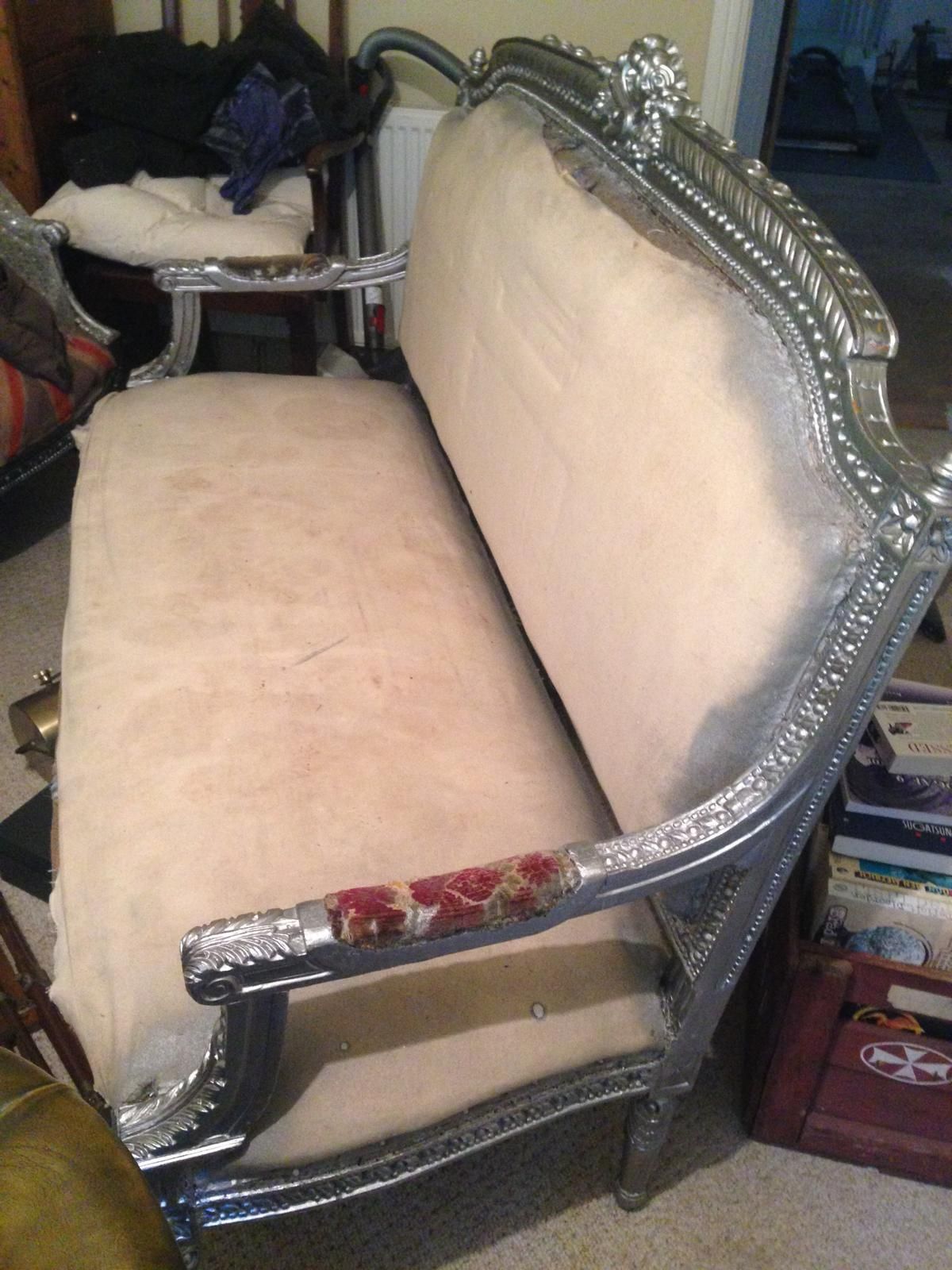Louis XIV Style 2 X Armchairs And 3 Seater Settee   Refurbishment Project