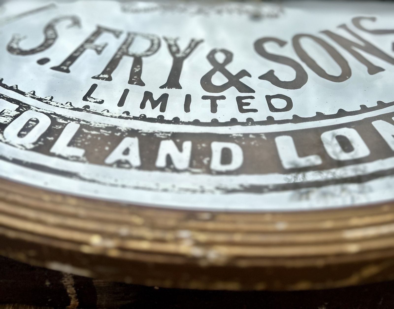 Rare Late 19th Century Fry & Sons Advertising Mirror