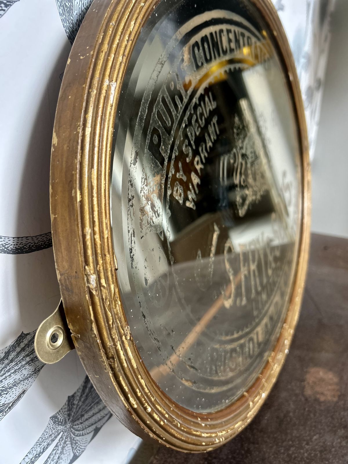 Rare Late 19th Century Fry & Sons Advertising Mirror photo furniture