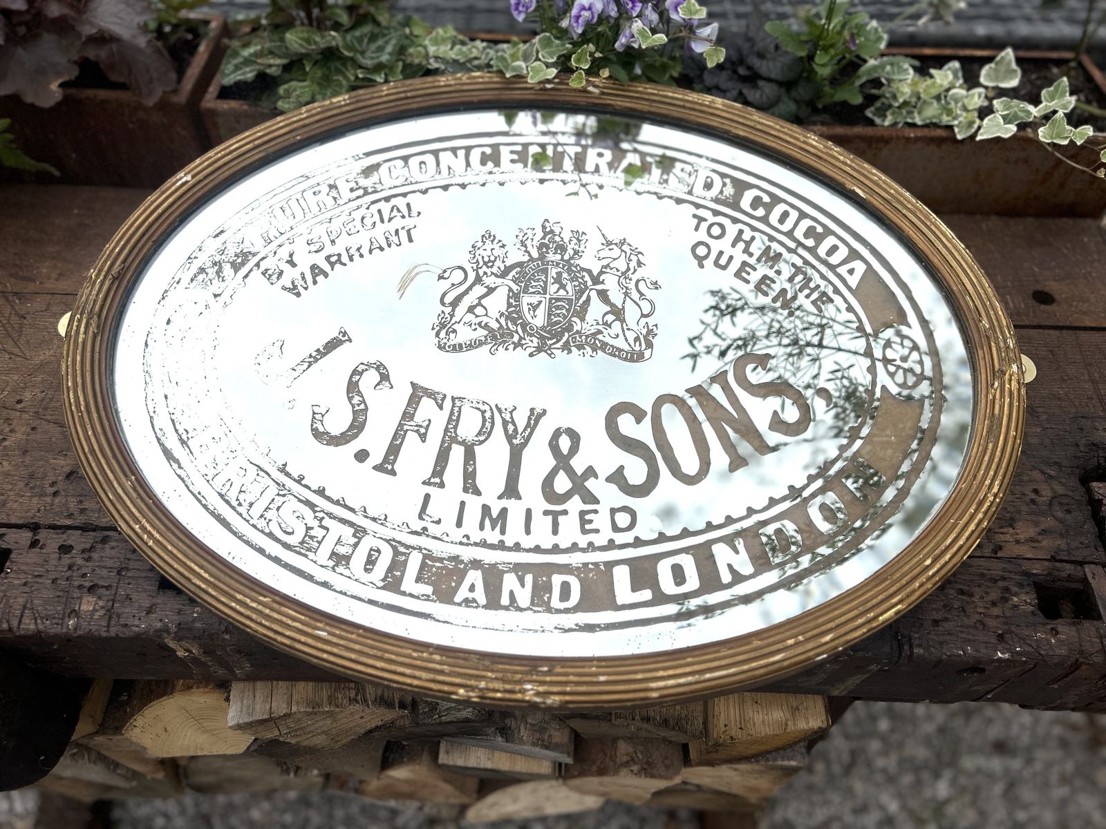 275.0 Rare Late 19th Century Fry & Sons Advertising Mirror photo