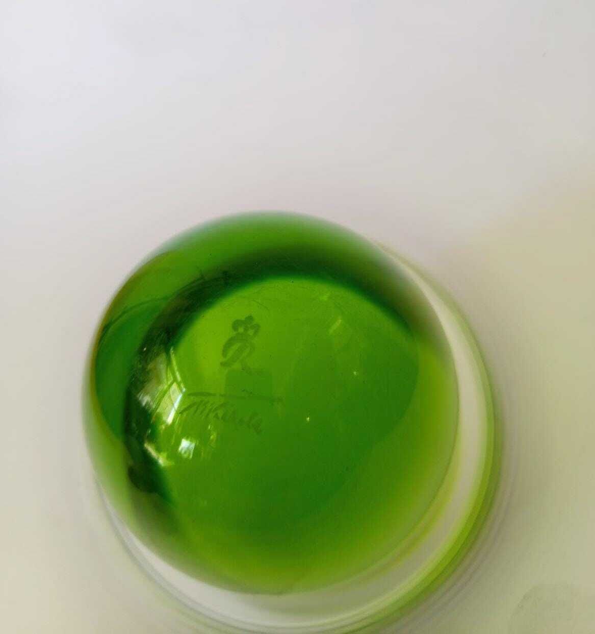Rare Glass Vase Designed By Tapio Wirkkala Rosenthal Duo Vintage Green Cylindrical photo vinterior