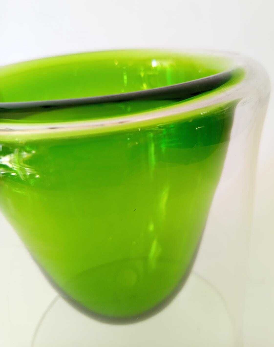 Rare Glass Vase Designed By Tapio Wirkkala Rosenthal Duo Vintage Green Cylindrical photo buy