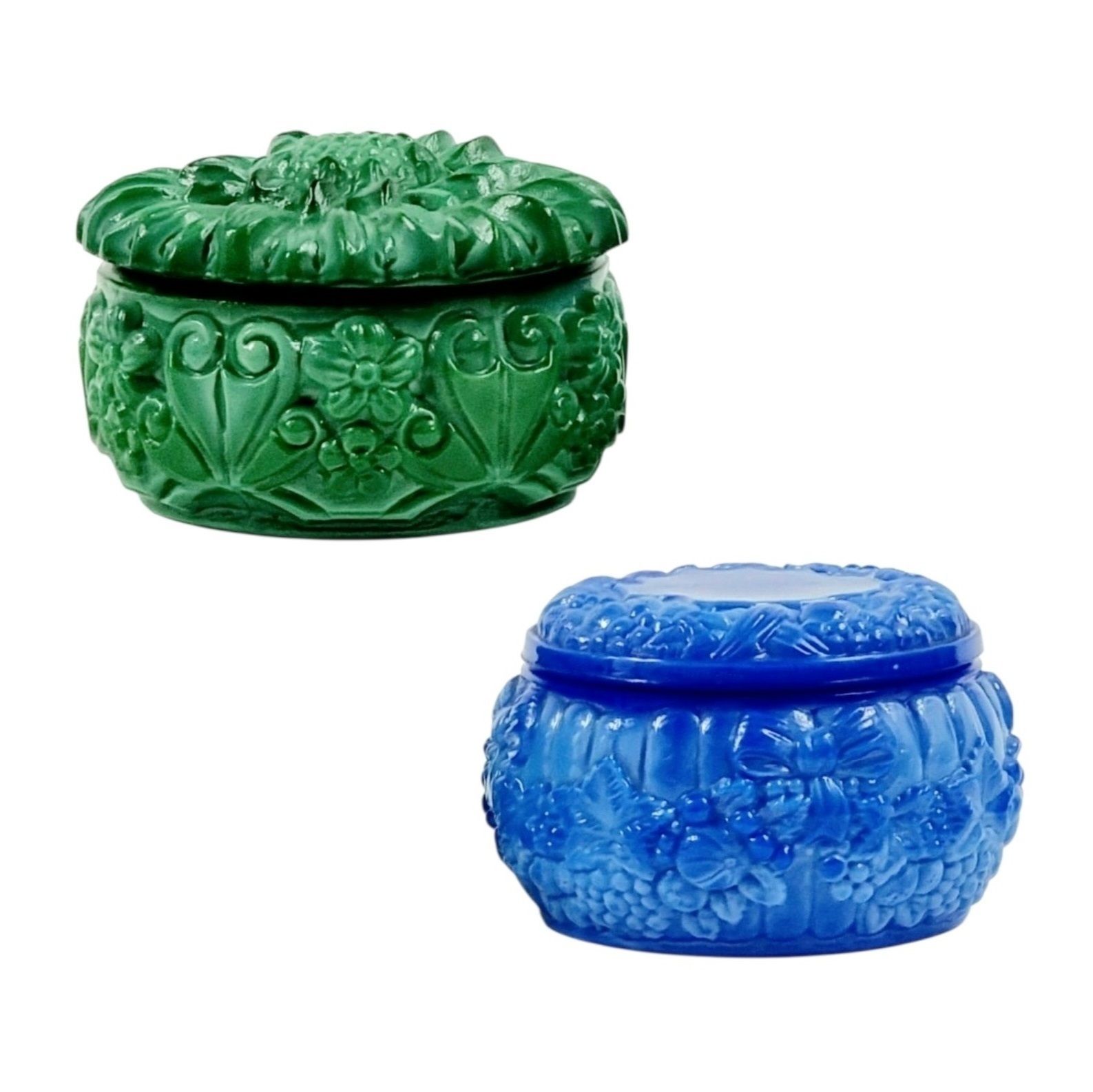 Pair Of Mid Century Bohemian Art Deco Trinket Jars/Jewelry Boxes By Curt Schlevogt