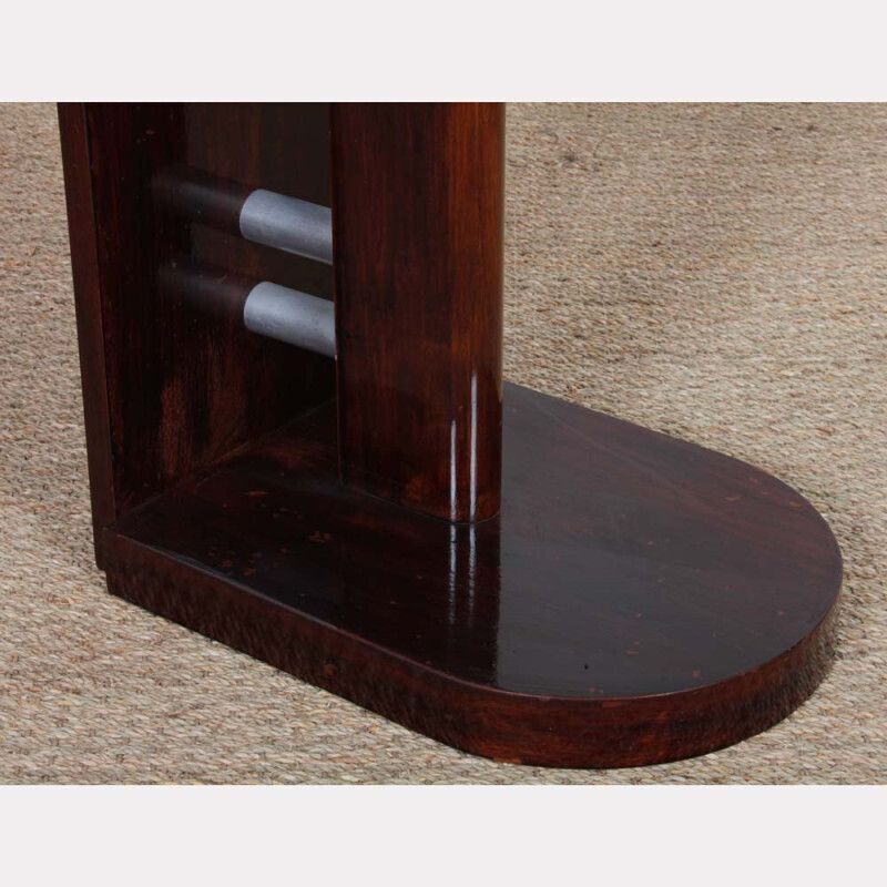 Modernist Floor Lamp In Wood And Chromed Metal, Attributed To Dim, 1930 photo for sale