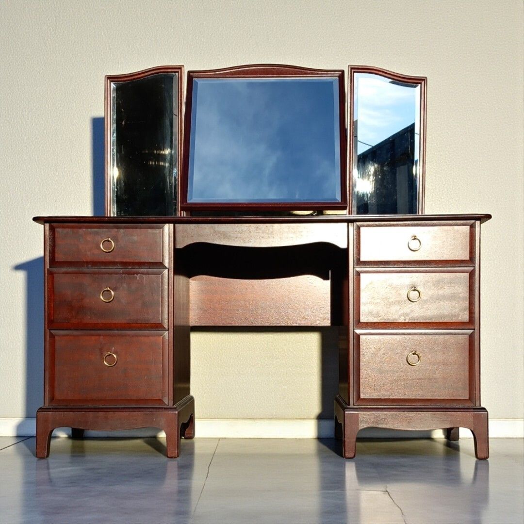 750.0 Vintage Stag Minstrel Bedroom Suite – Dressing Table & Two Chests Of Drawers photo