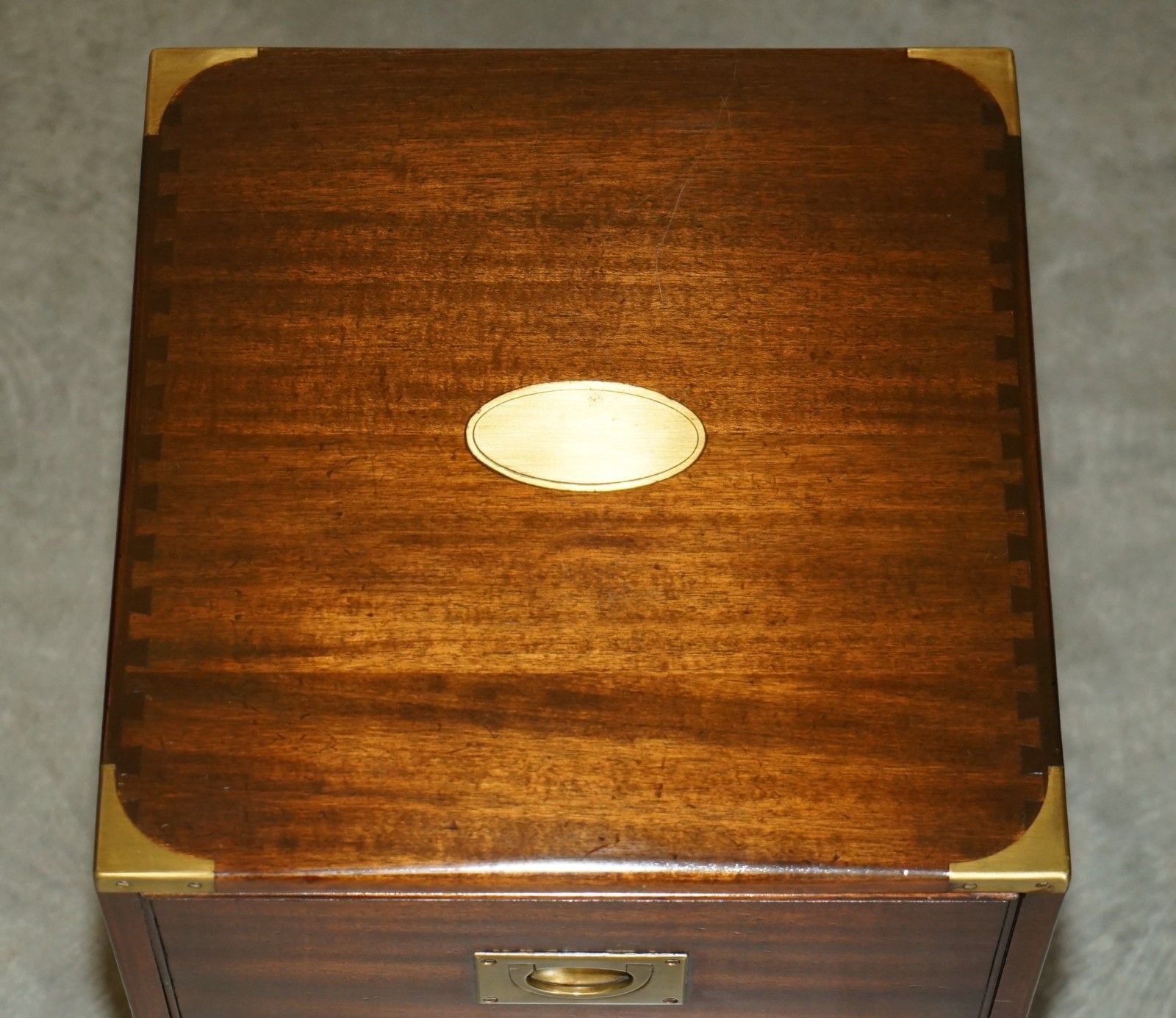 Stunning Mahogany Brass Harrods Kennedy Military Campaign Side End Table Drawers photo Furniture