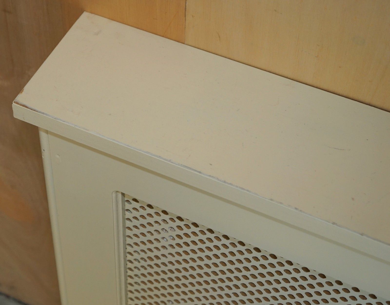 Vintage White Painted Radiator Cover Double Sized Ready To Go photo 250.0