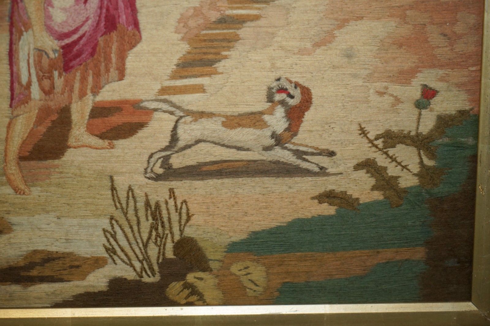Georgian Circa 1820 Silk & Wool Work Stumpwork Style Embroidery Tapestry Picture photo 1950.0