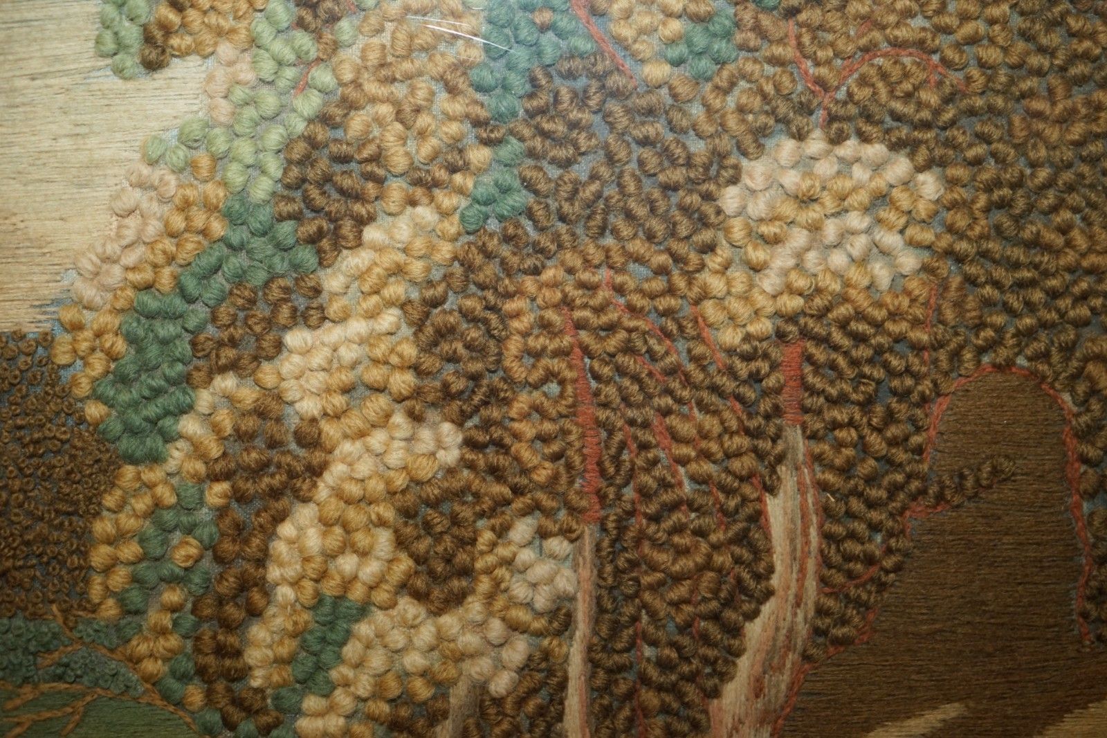 Georgian Circa 1820 Silk & Wool Work Stumpwork Style Embroidery Tapestry Picture photo vintage