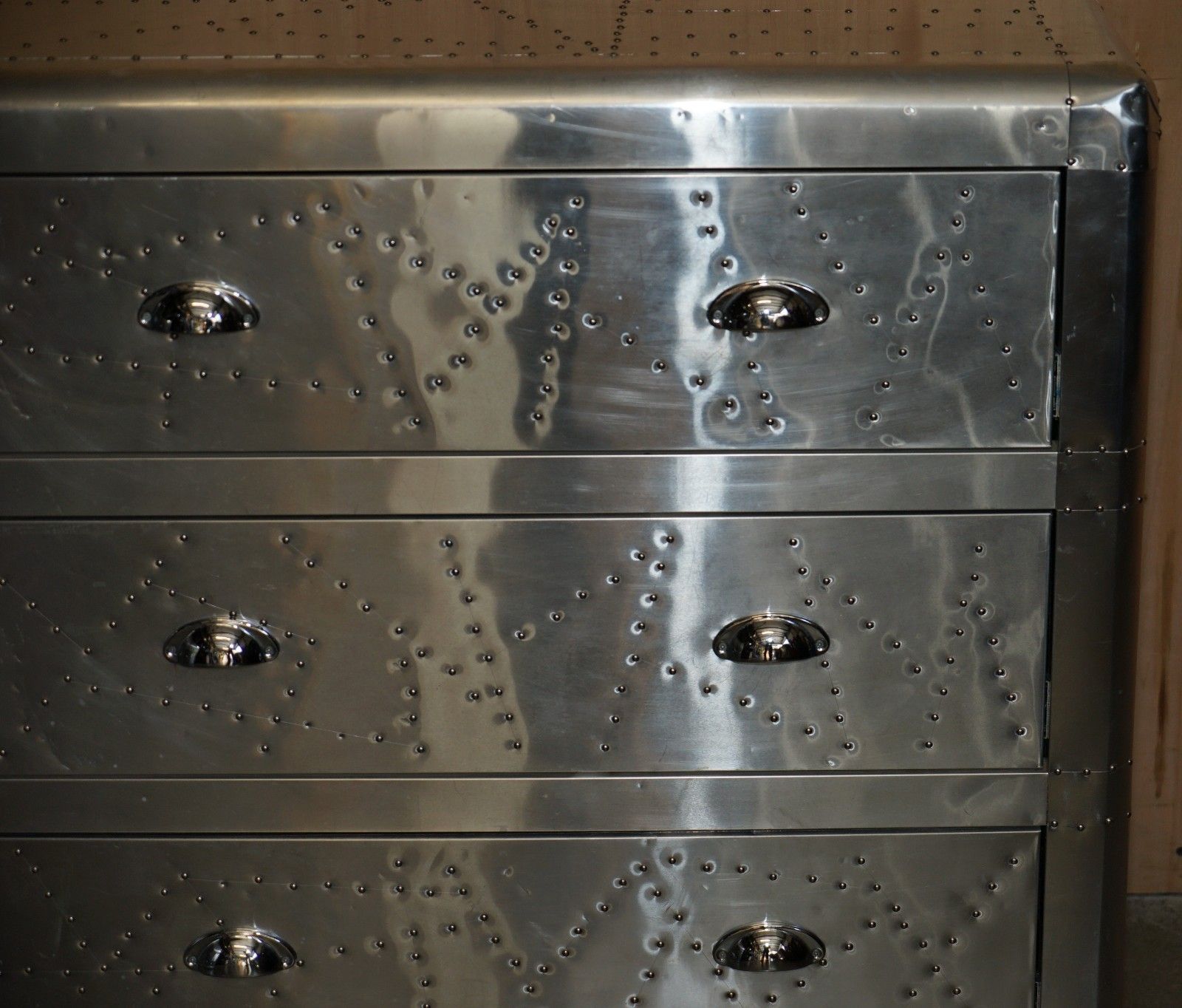 photo furniture Cool Pair Of Vintage Aviator Hand Hammered Chest Of Drawers Industrial Style
