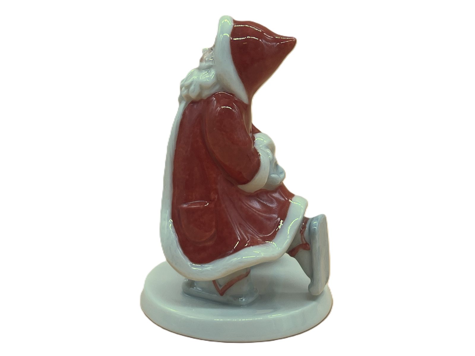 Royal Copenhagen Porcelain 2008 Annual Santa & Teddy Skating Figurine In Original Box. photo vinterior