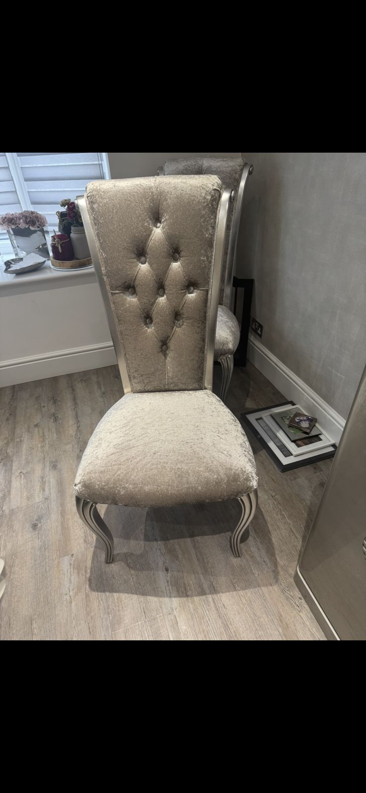 Crushed Velvet Dining Chairs photo Furniture