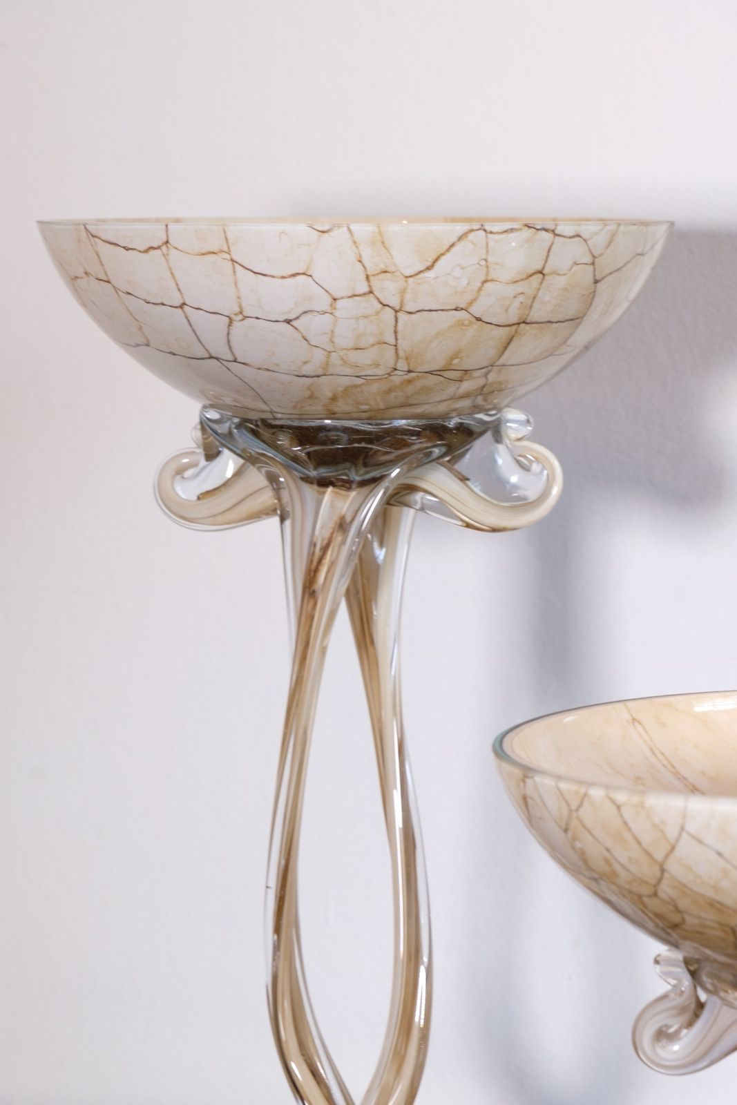 Murano Glass Tazza In A Caramel Swirl   Set Of Three photo Home Decor