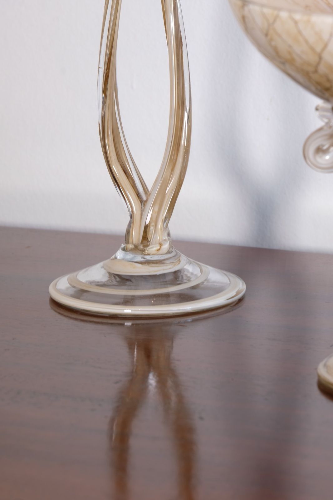 photo vinterior Murano Glass Tazza In A Caramel Swirl   Set Of Three