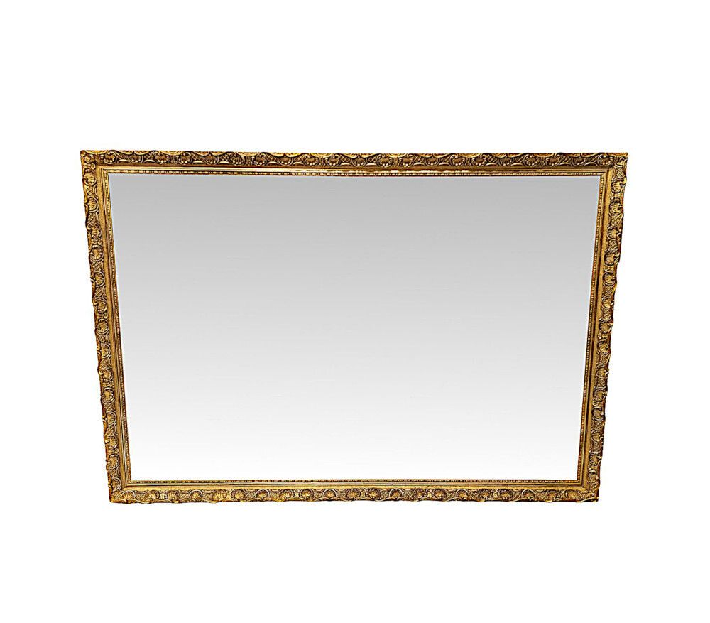 A Stunning Large 19th Century Giltwood Mirror With Shell Detail photo furniture