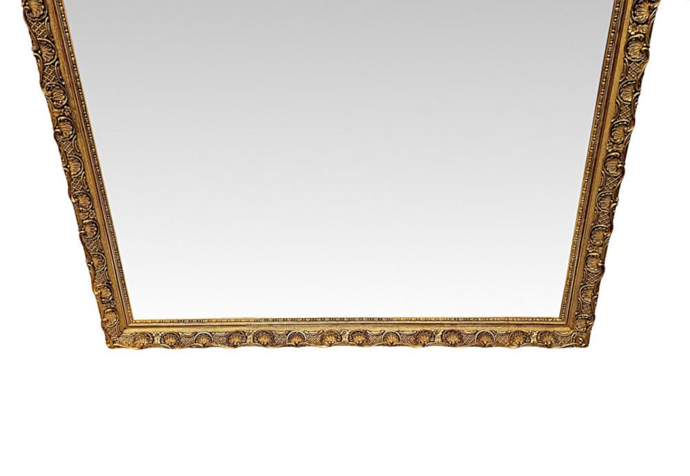 A Stunning Large 19th Century Giltwood Mirror With Shell Detail photo vinterior