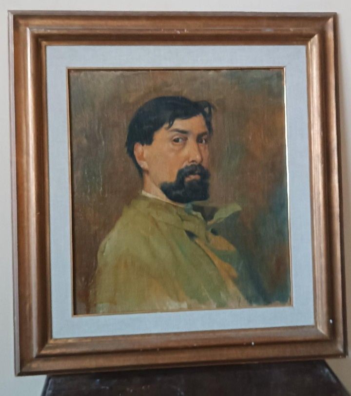Oil On Canvas Portrait 1920s Painted On The Back Giuseppe Torelli (1881  1959) photo for sale