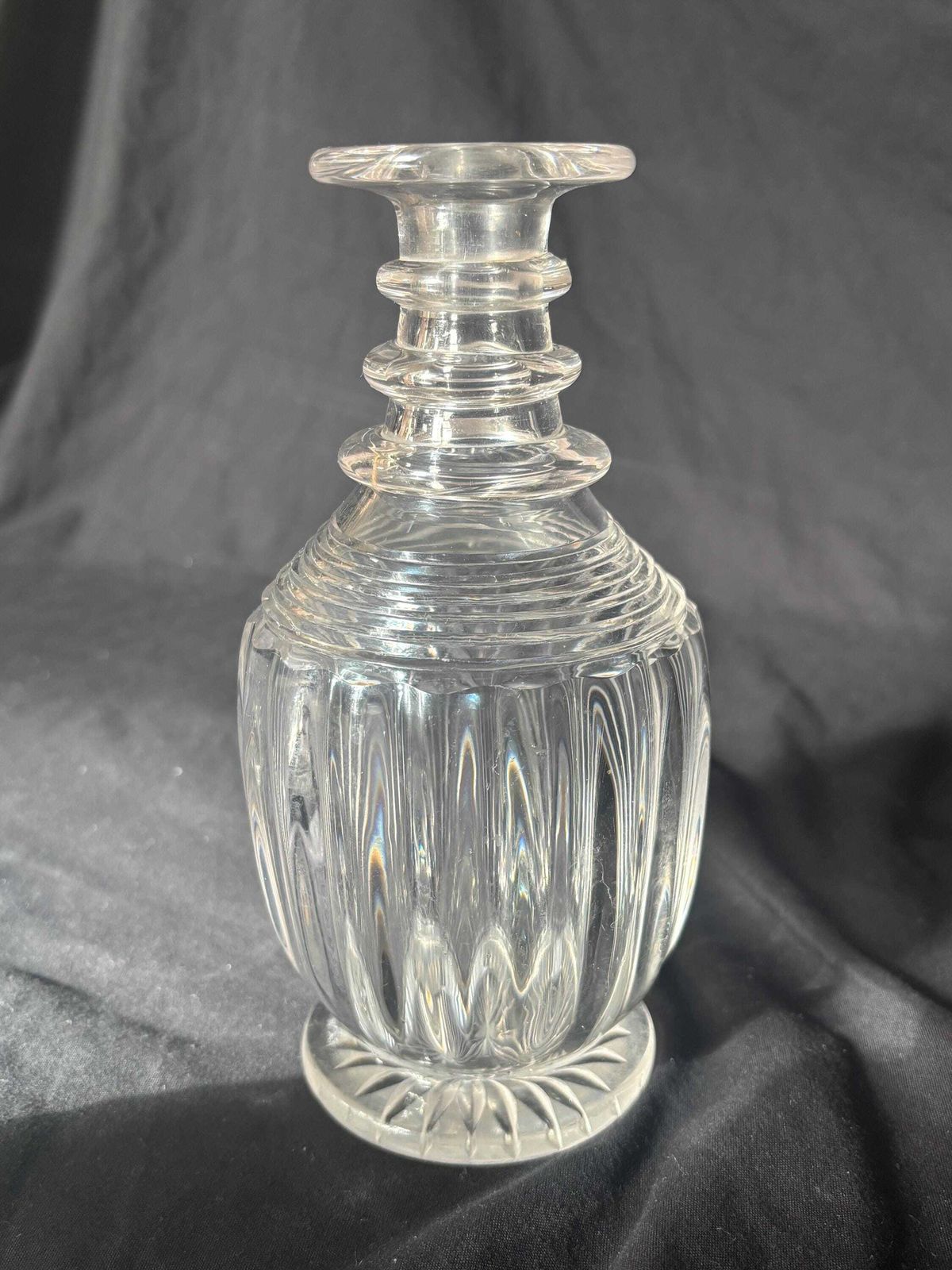 photo furniture Pair Of Regency Circa 1810 Cut Glass Footed Decanters Mushroom Stoppers