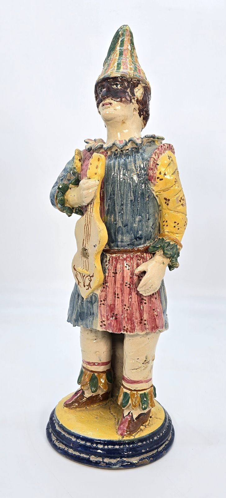 Italian Majolica Pottery Figure Of A 17th Century Mischievous Theatrical Pulcinella, Circa 1890 photo Home Decor