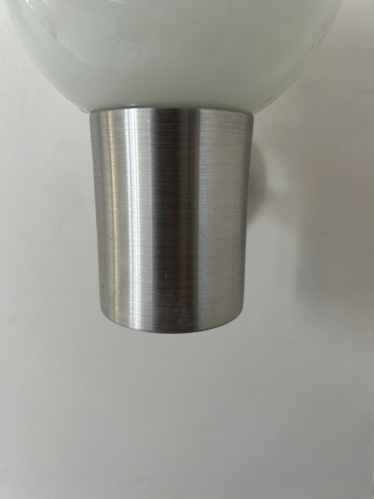 Pair Of Vintage Wall Lights, Aluminum And Opaline, France, 1980 photo buy
