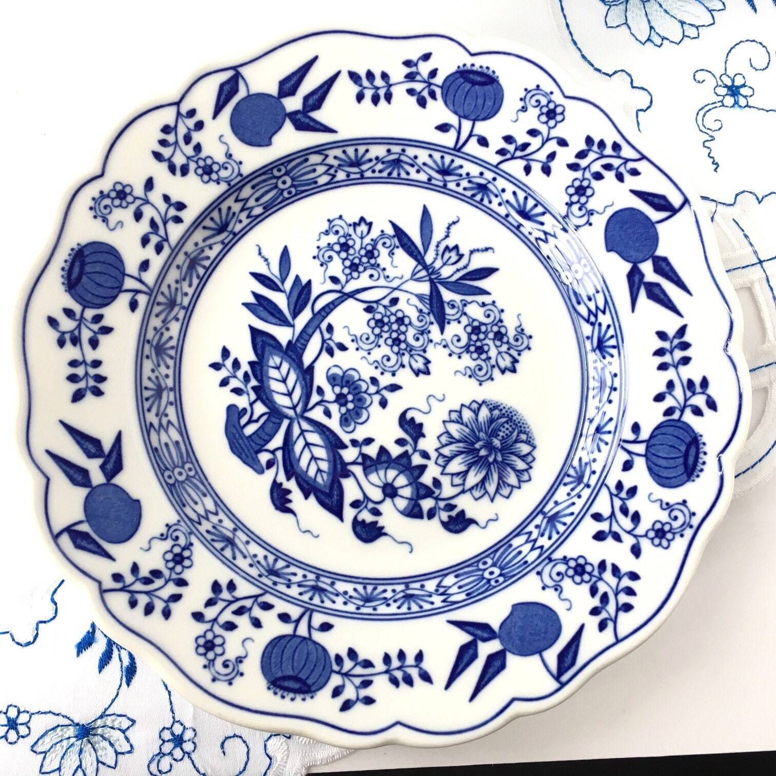Blauw Uien Ontbijtborden | 6 Stuks | 7,48" | Geschulpte Rand | Hutschenreuther photo Woonaccessoires