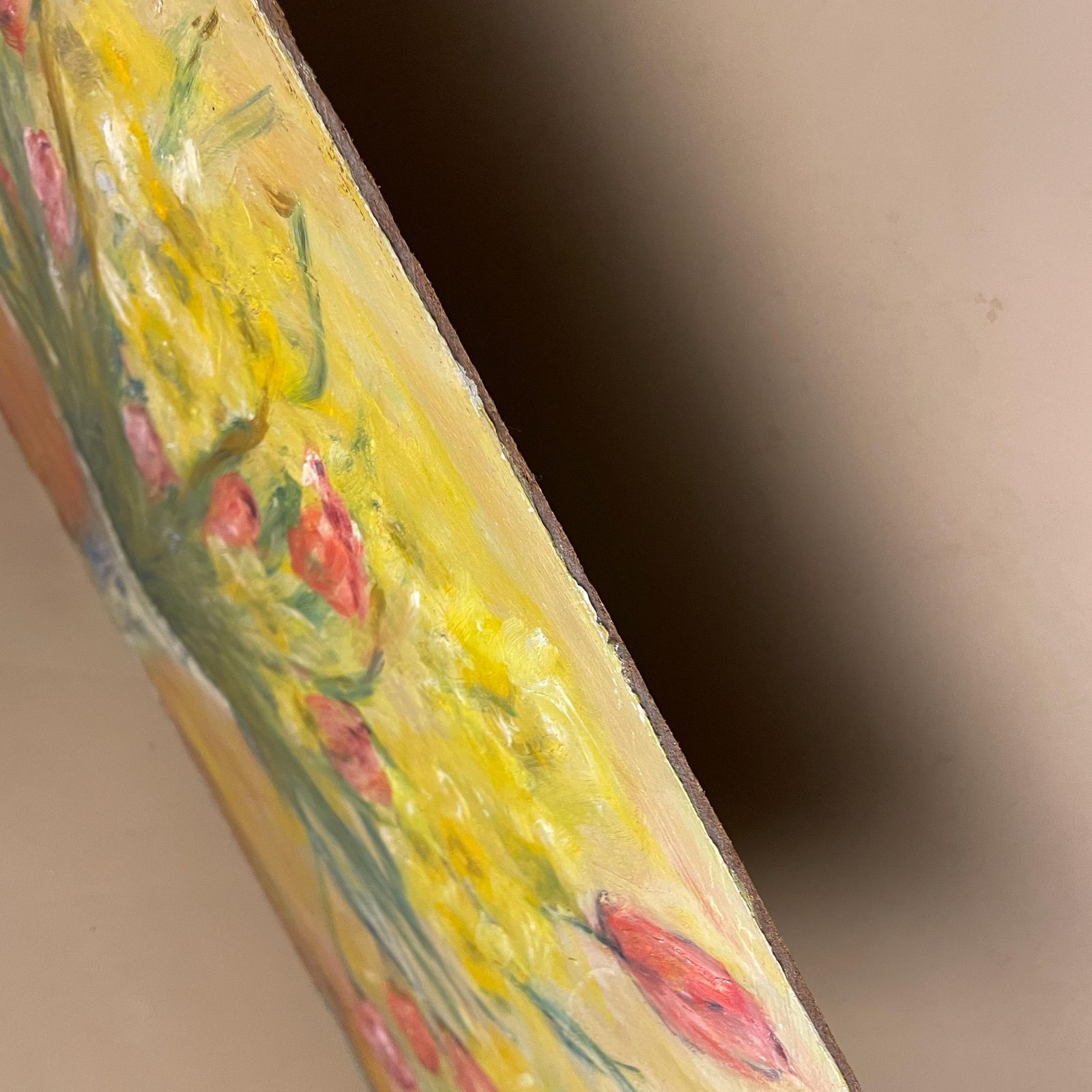 Antique Floral Oil Painting Picture Vintage Flowers Painted Art Original Oils Oil Rectangle Landscape Bunch Pot Vase Yellow 46x61cm photo buy