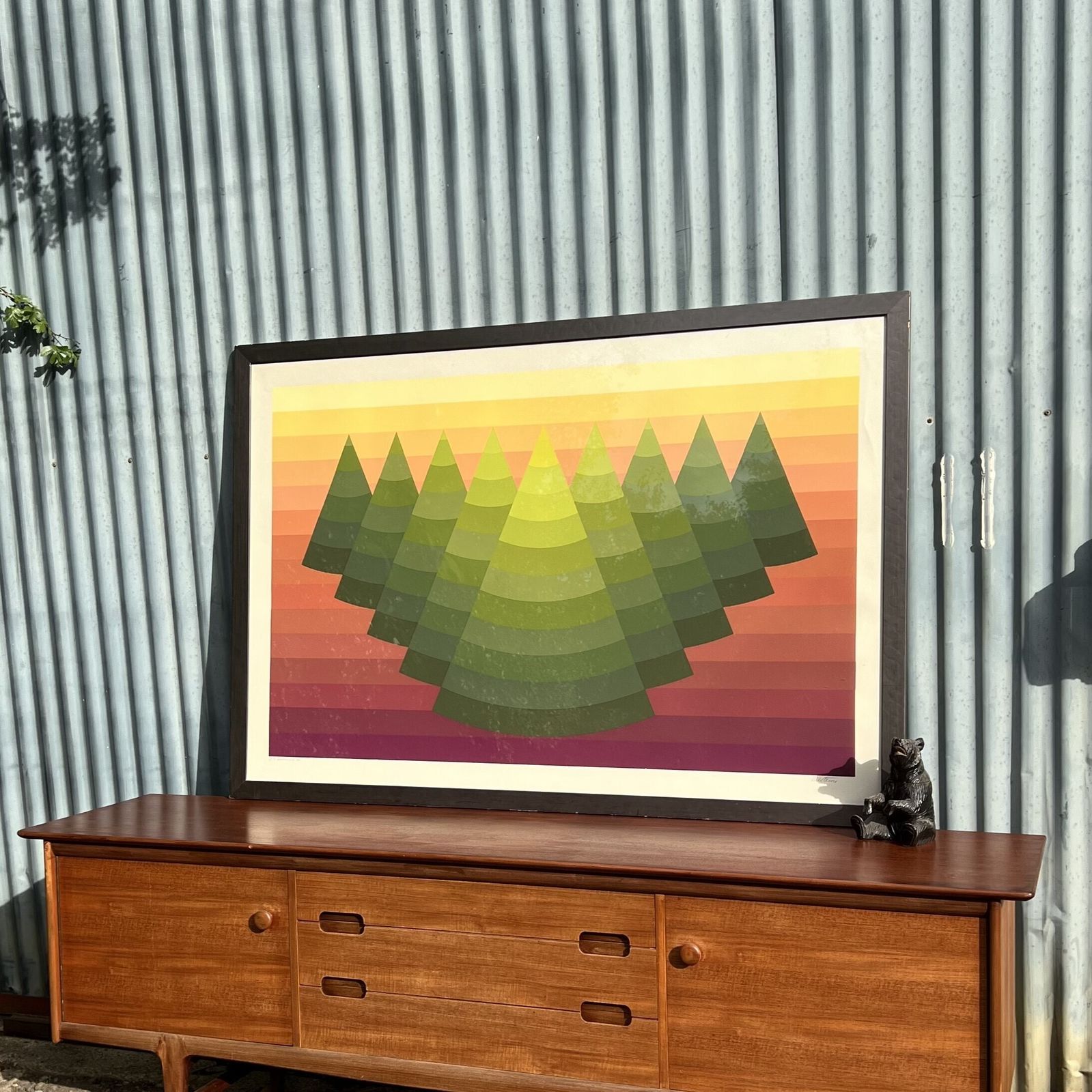 Large 1970s Maria Mesterou "Ensemble 303" 2/50 Signed Screen Print Art Vintage Mid Century photo furniture