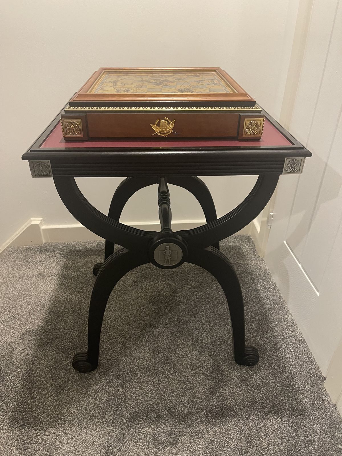 Rare Gold Edition Battle Of Waterloo Franklin Mint Chess Set & Table