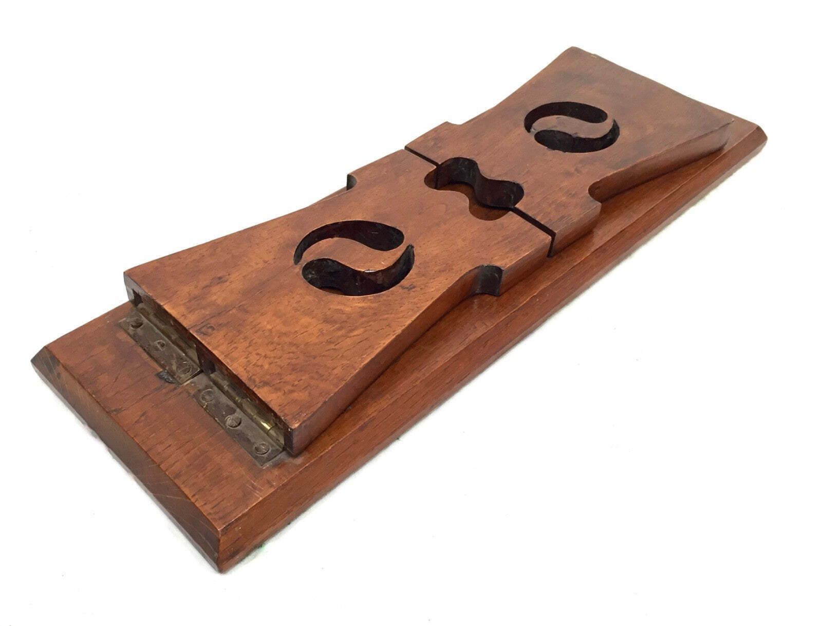 Antique Wooden Arts And Crafts Tabletop Book End Display Stand Shelf Rack C.1930 photo furniture