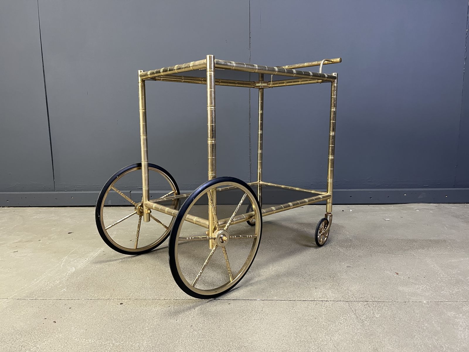 Brass Faux Bamboo Trolley By Orsenigo, Italy, 1970s