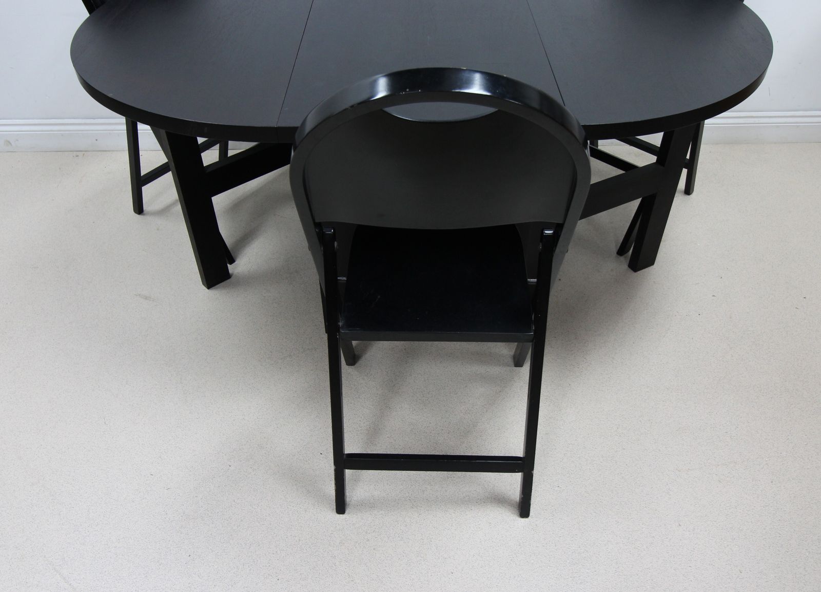 Bespoke Solid Wood Black Folding Table And Chairs photo Furniture