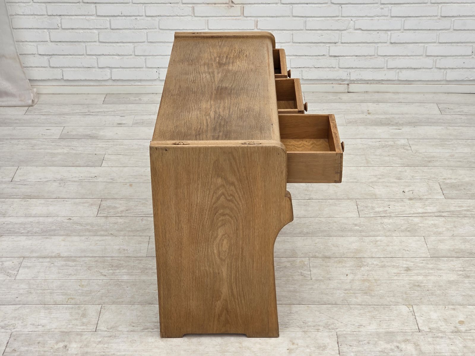 photo for sale 1970s, Danish Chest Of Drawers, Oak Wood, Original Good Condition.