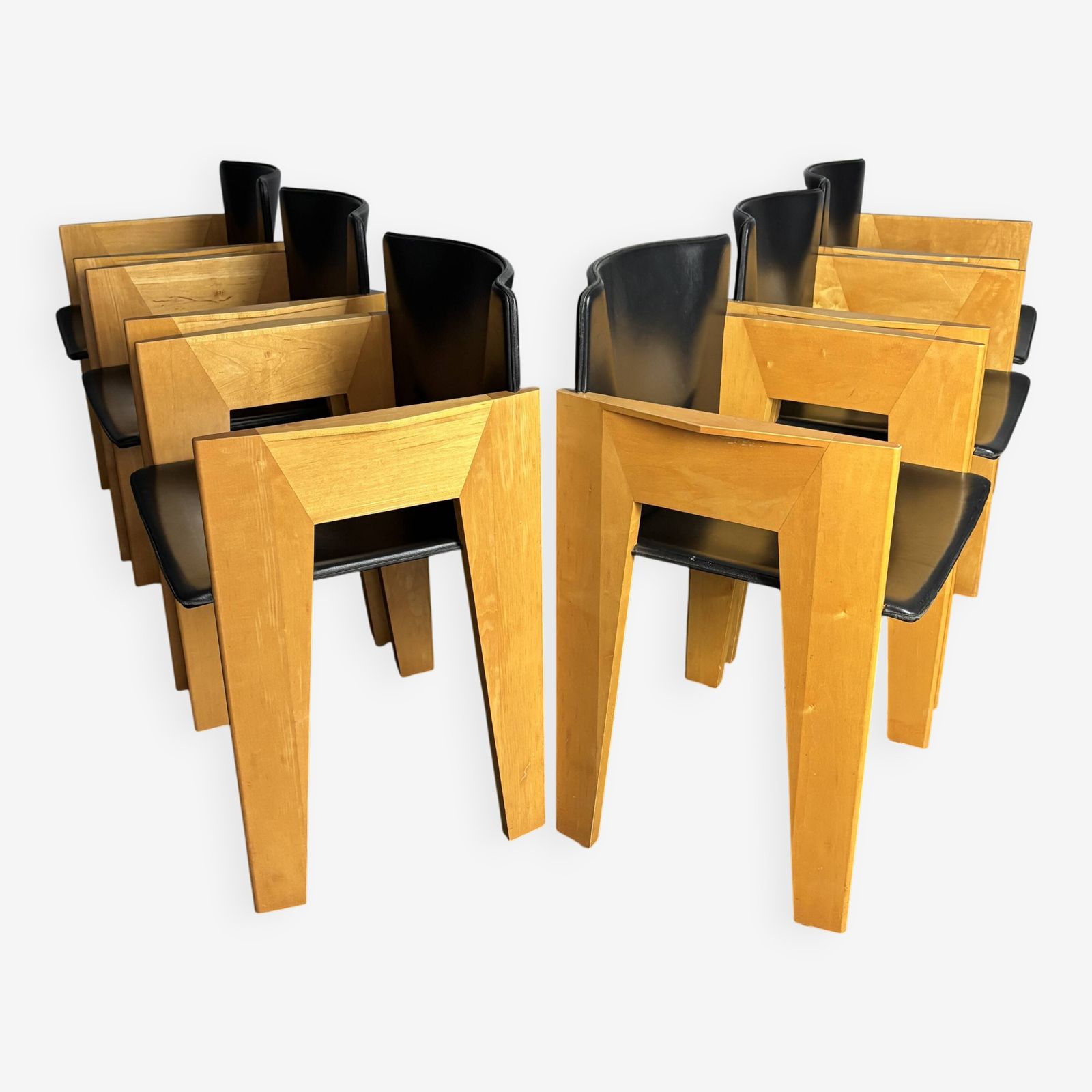 Set 6 Modernist Dining Chairs By Arnold Merckx For Arco Dutch Design 1980s