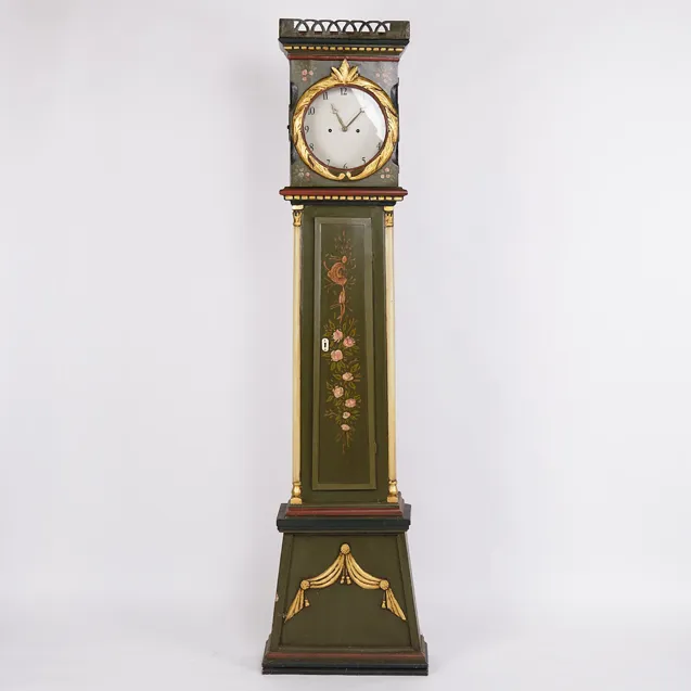 Bornholm Clock   Grandfather Clock   Painted   Hand Painted Decoration   Year 1840s