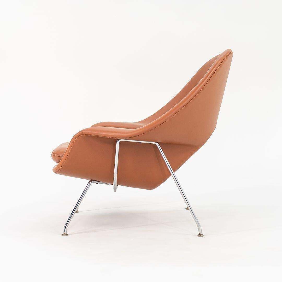 1990s Eero Saarinen Womb Chair And Ottoman In New Cognac Leather Model 70l & 74y photo buy