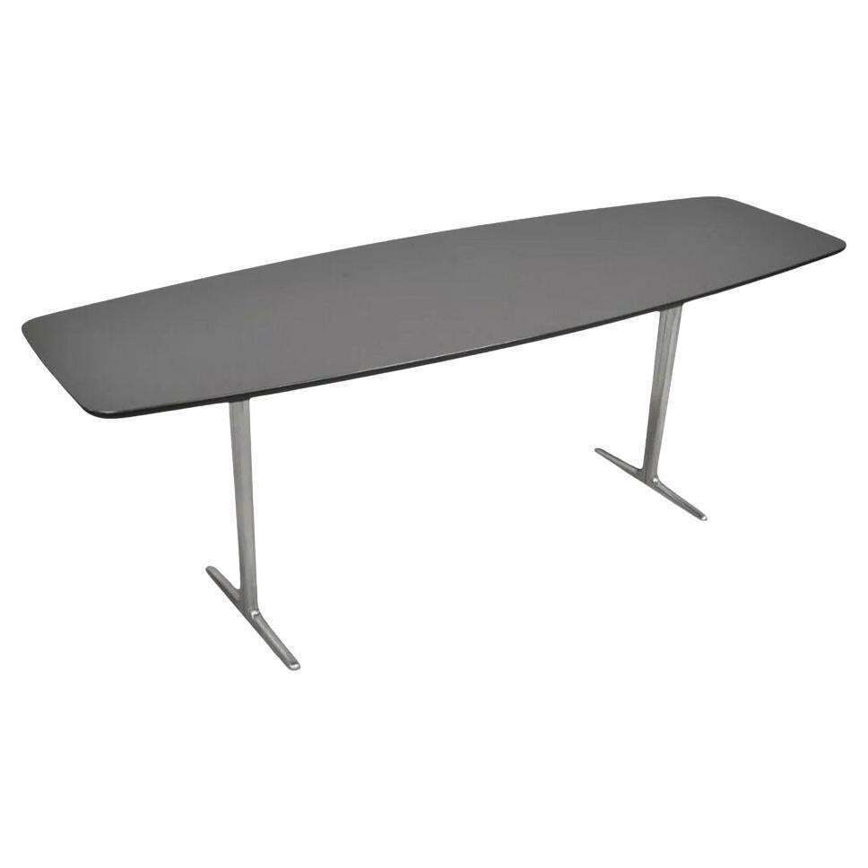 Minotti Italian Modern Surfboard Coffee Table With Chrome Steel Legs