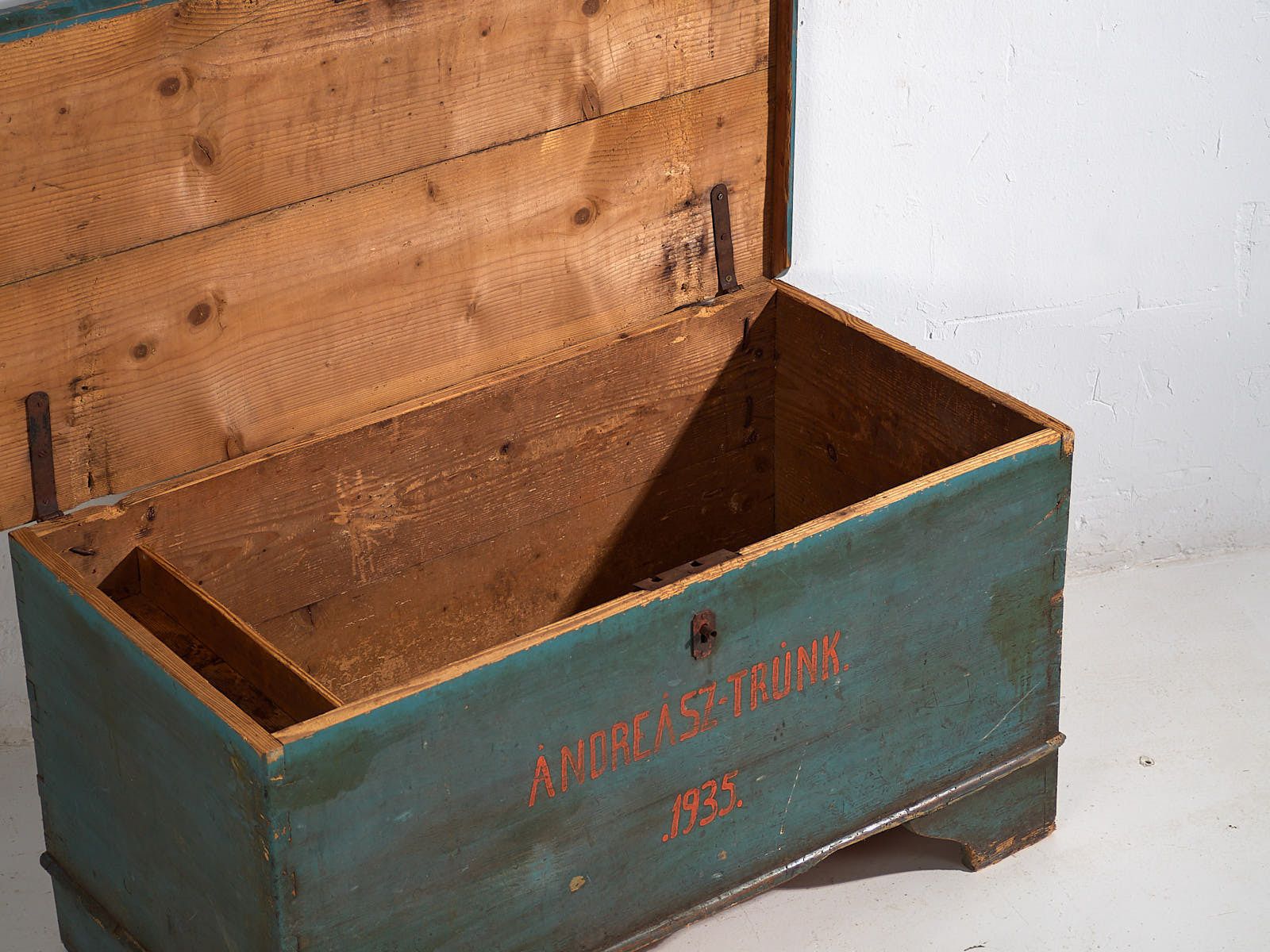 Antique Chest With Turquoise Green Patina (Year 1935) #10 photo for sale