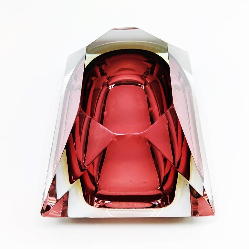 1960s Rectangular Multifaceted Ashtray Or Catch All In Murano Glass By Flavio Poli For Seguso. Made In Italy. photo vintage
